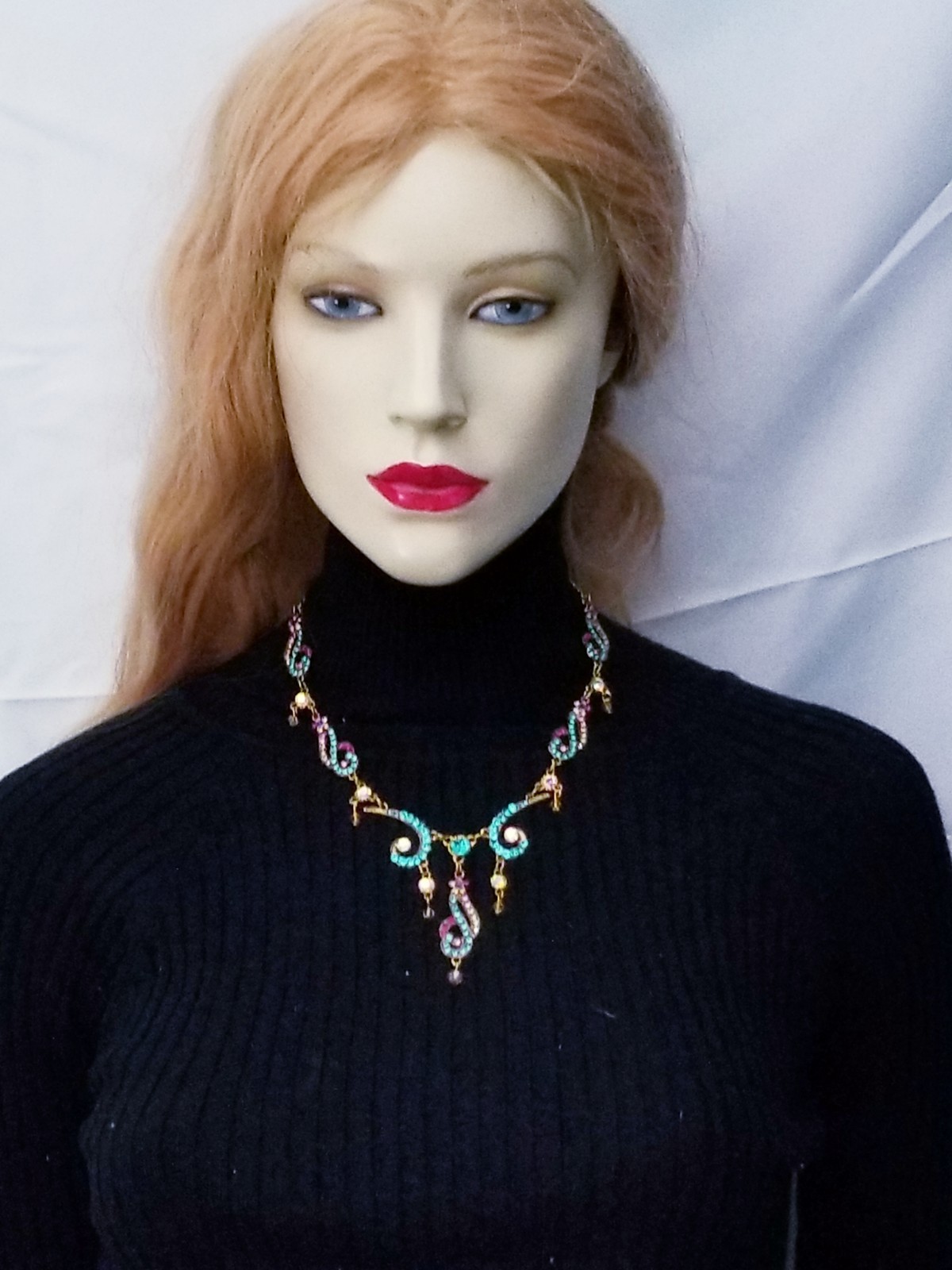 Colorful Choker Rhinestone Crystal Statement Necklace Pageant Prom Boho Gypsy