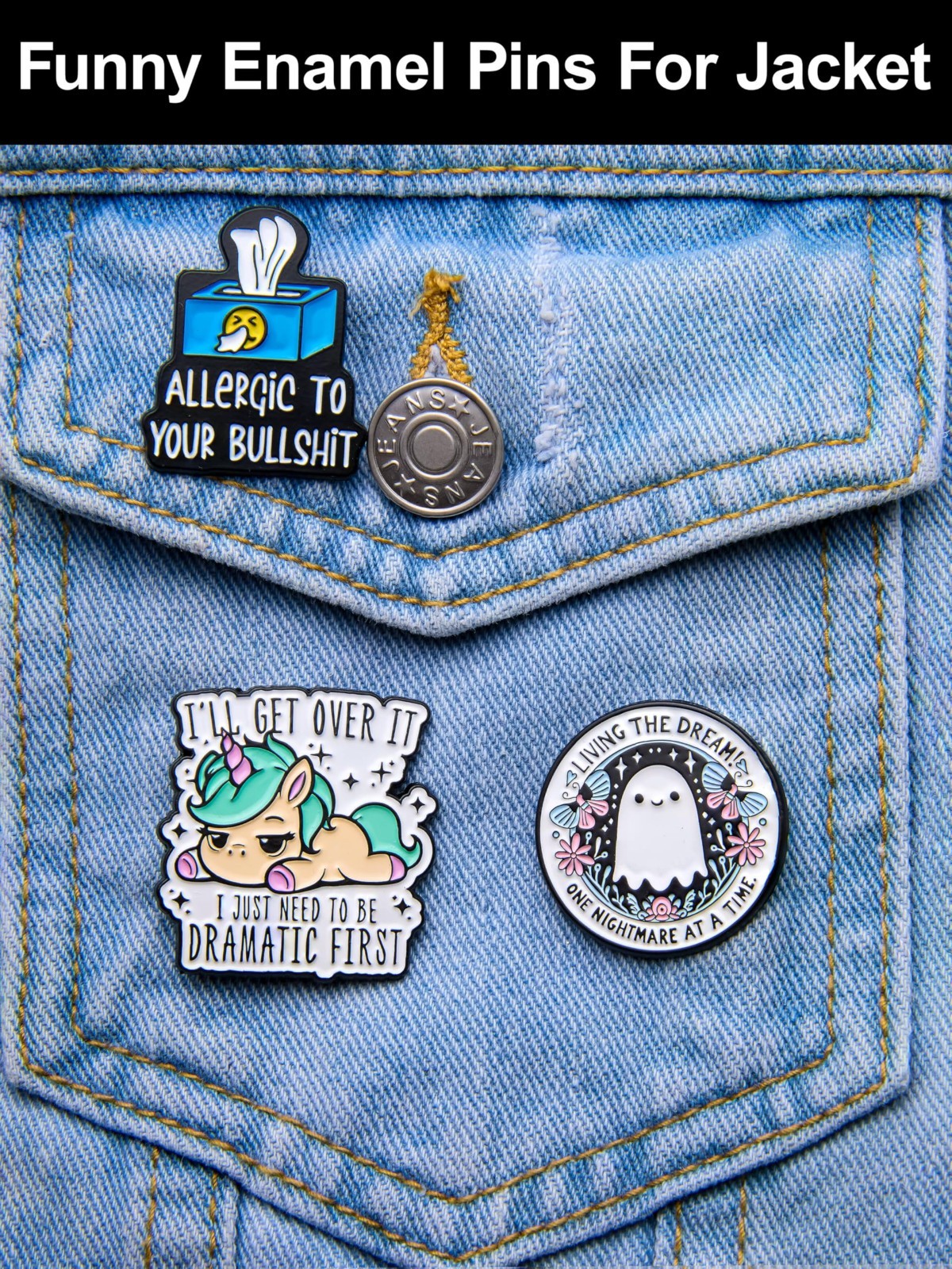 Humorous Enamel Pins for Adults – Funny Metal Pins for Backpacks, Jackets & Hats