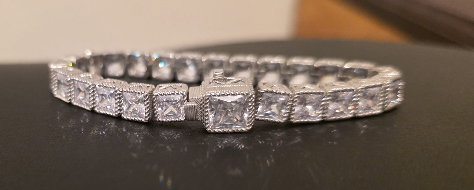 Judith Ripka Sterling Silver Diamonique CZ 925 Tennis Bracelet Small 6.75″