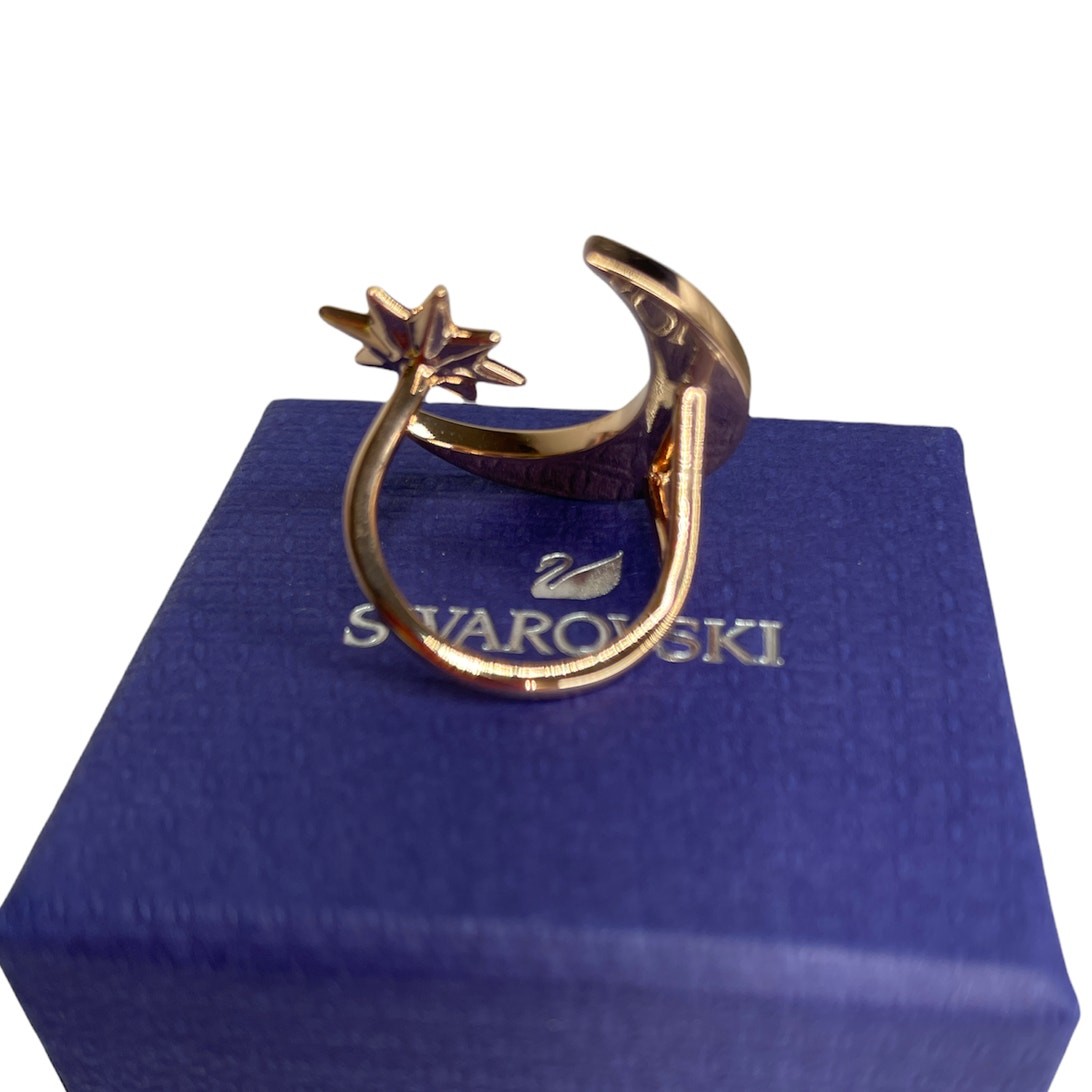 Swarovski Symbolic Moon Star Motifs Ring Rose Gold Tone 52 EUR / 6 USA