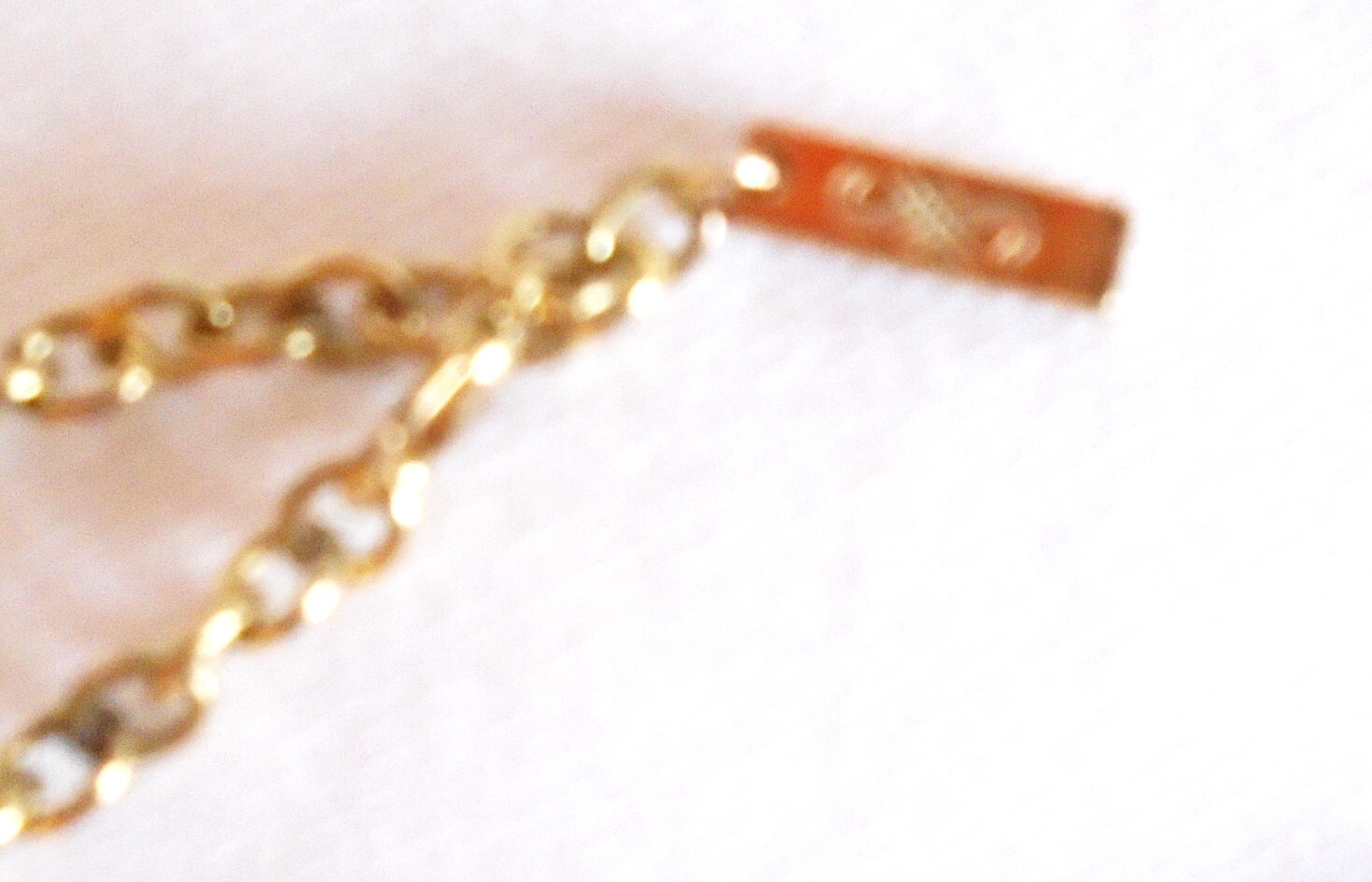 Jaeger Tortoiseshell Large Link Long Gold-tone Necklace brown gold signed vgc