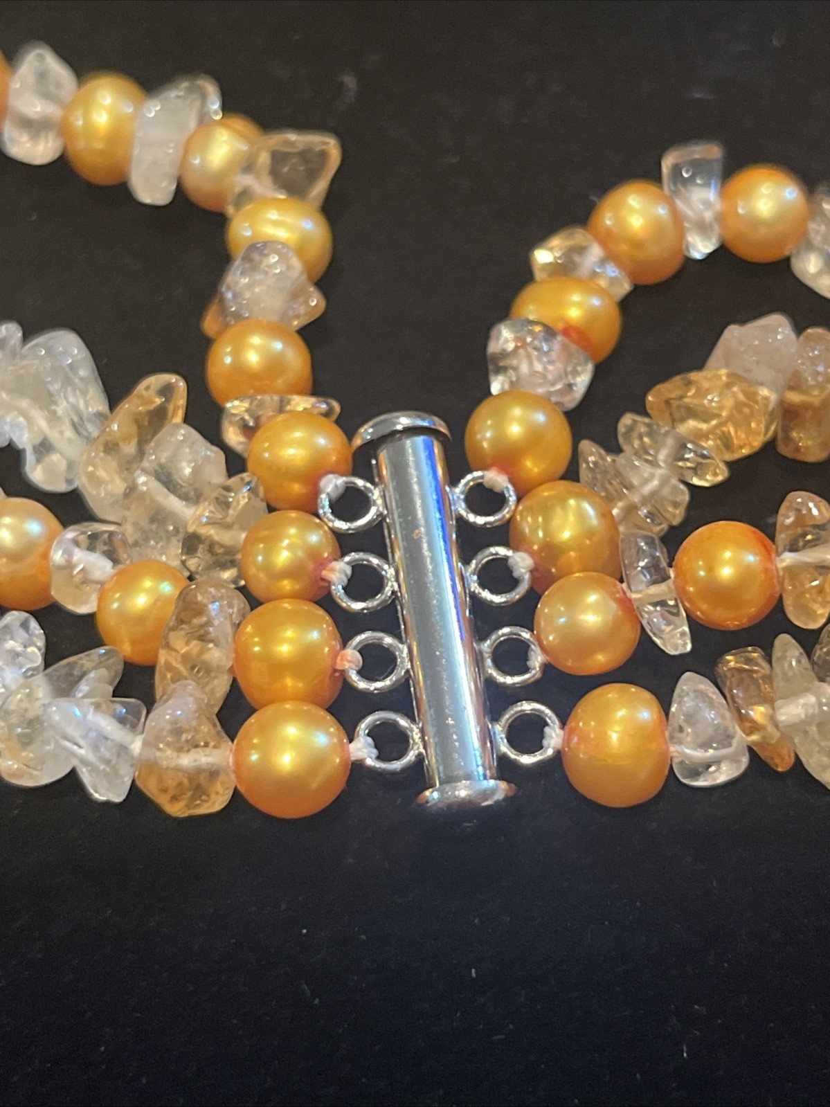 Ross Simons Sterling Silver 925 Necklace Torsade Baroque Pearls Citrine Quartz