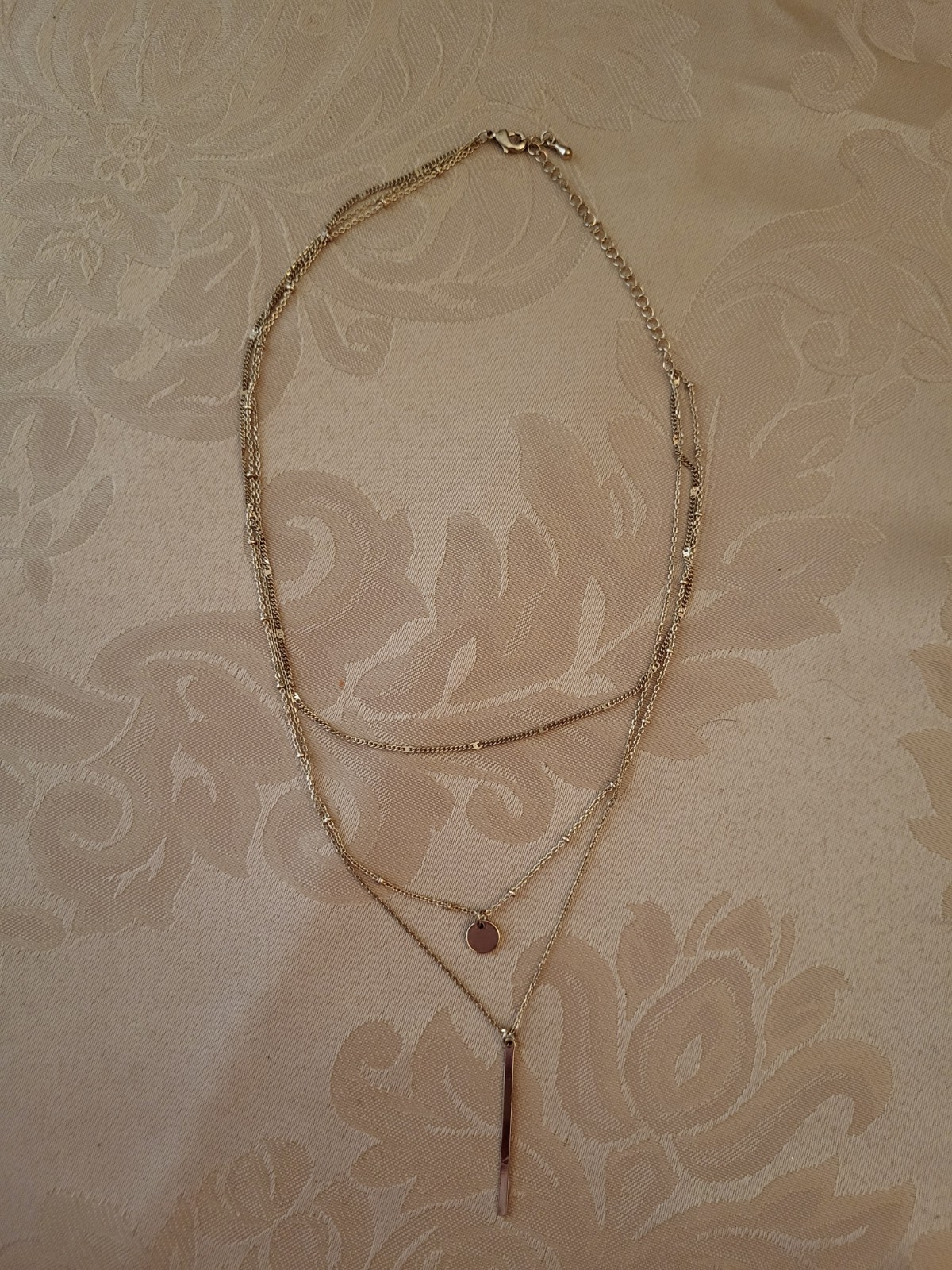 3 Strand Layering Necklace In Graduated Lengths, Makes Layering Easy, Goldtone