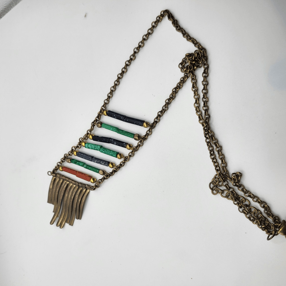 Multicolor Beaded Chain Necklace