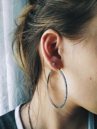 New Earrings Women Fashion Trendy Big Round Hoop Earrings Circle Elegant Simple