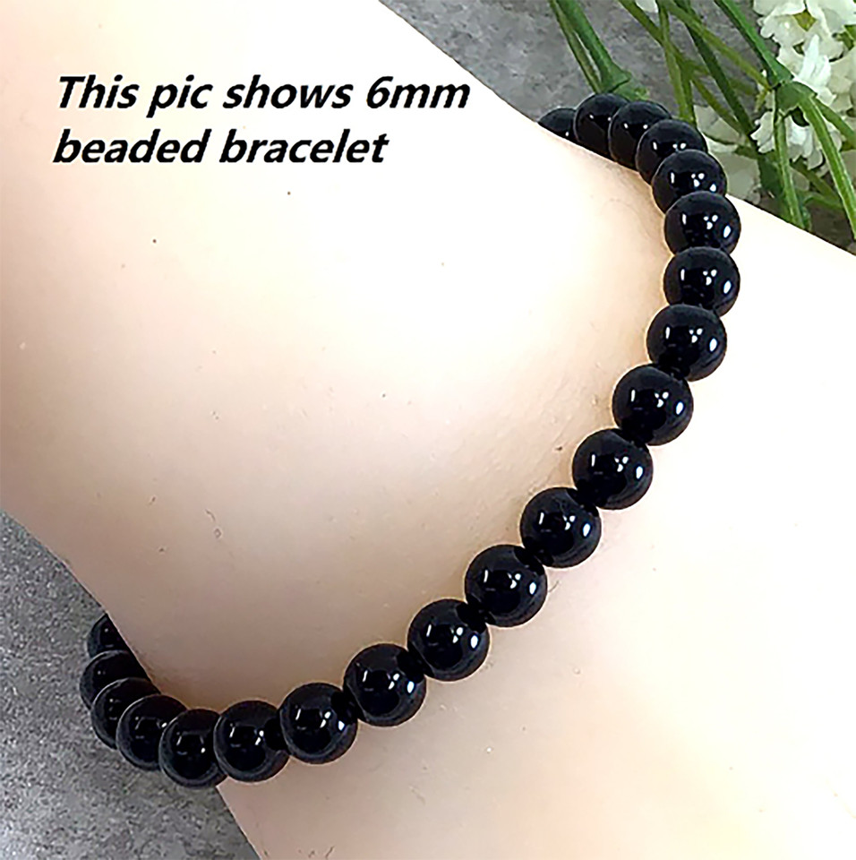 Black Onyx Beads Stretchy Bracelet Healing Gemstone 4mm 6mm 8mm 10mm12mm