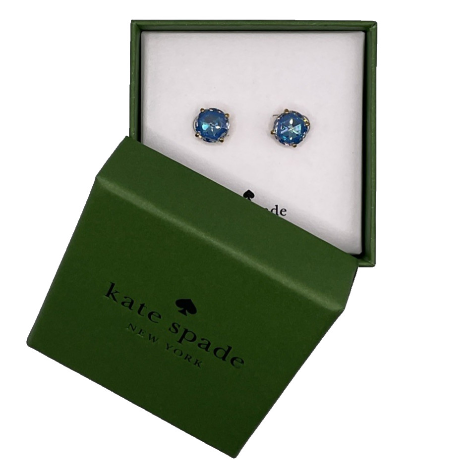 Kate Spade Studs Bright Ideas Blue Sapphire Prong Stud Earrings Jewelry Gift NEW