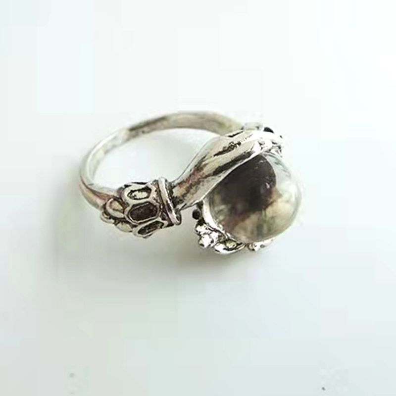 New Retro Ring Crystal Ball Encircling Beads Open Finger Jewelry Women