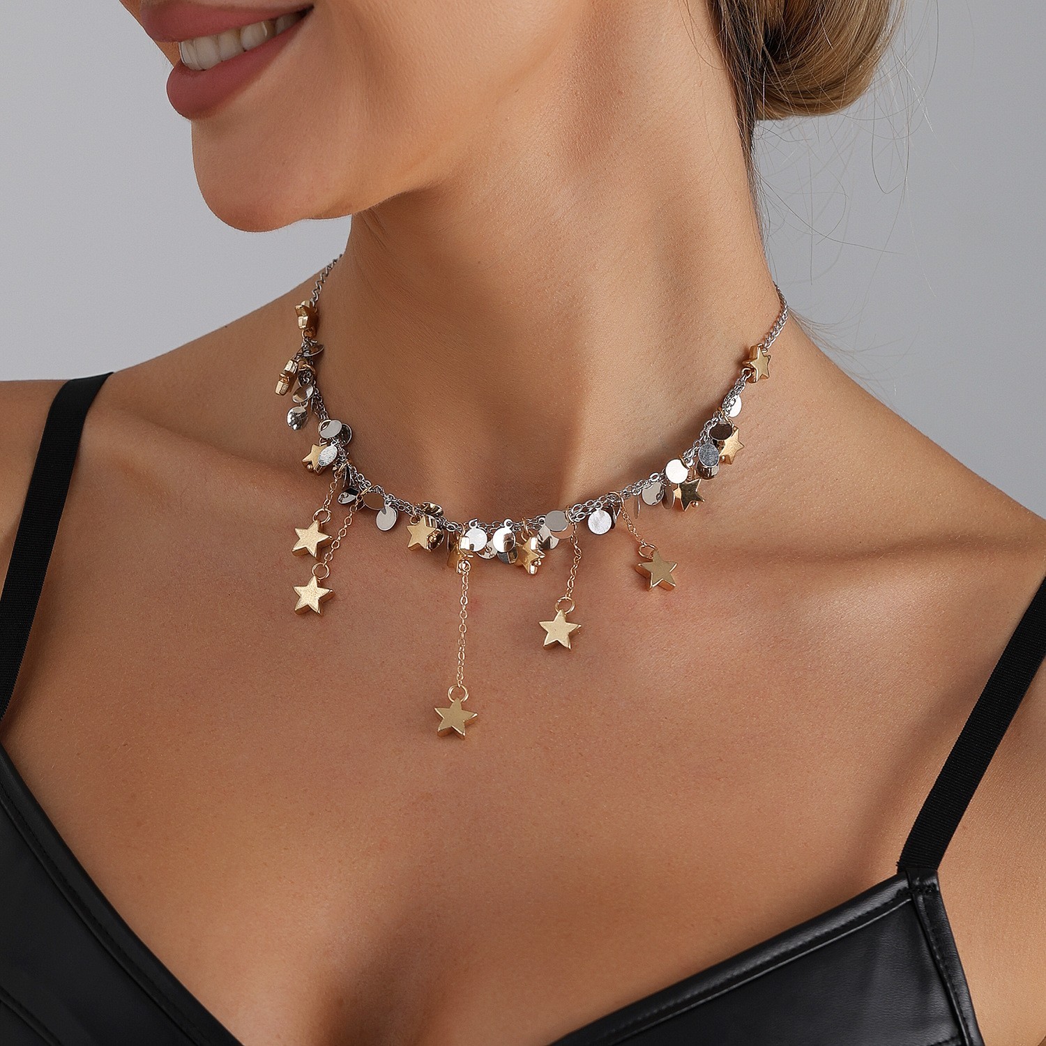 Star Tassel Necklace Chic Collarbone Chain Daily Jewelry Gift For Women