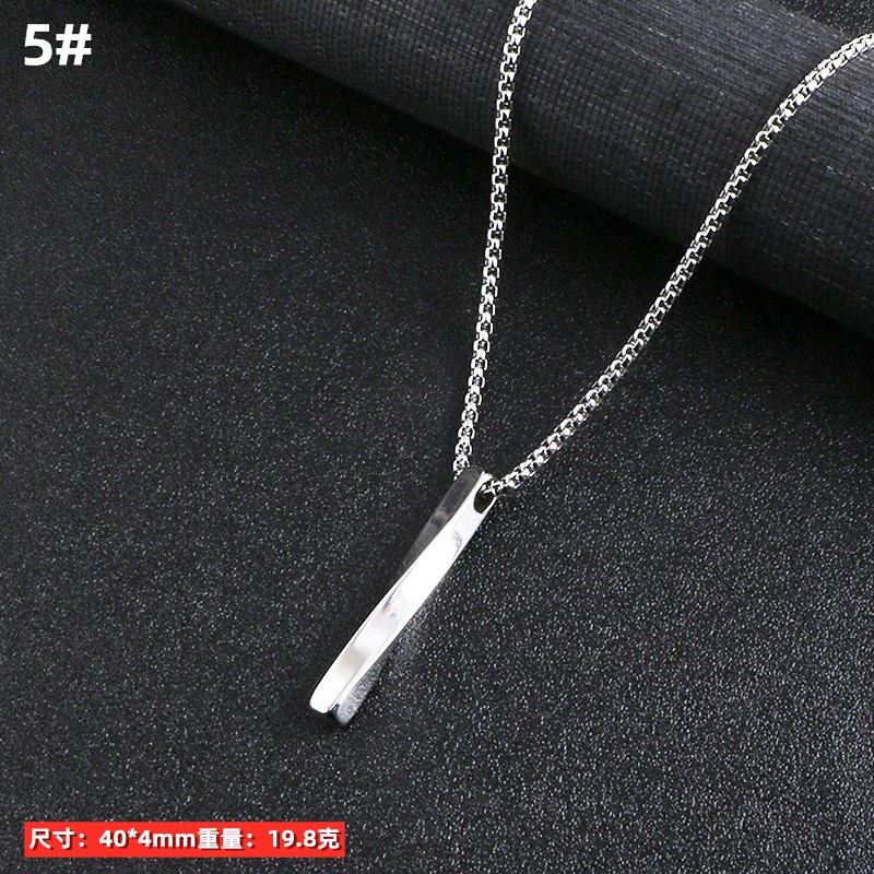 Boys Necklace Titanium Steel Ornament Personality Alloy Pendant Ins Hip-Hop