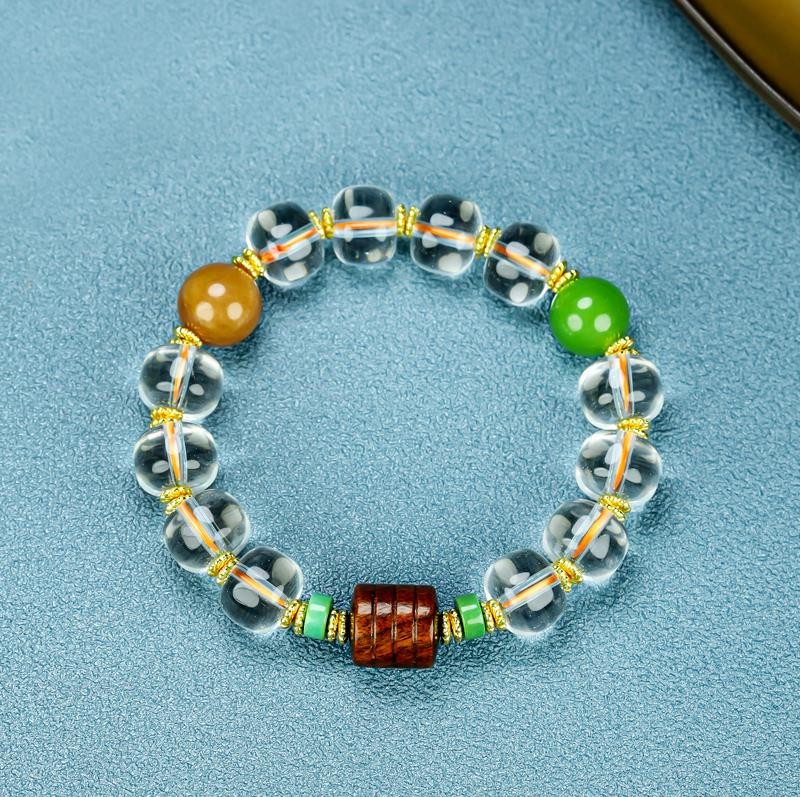 Girl Grandma Mothers Lady Women White Crystal Beads Bracelet Jewelry Box DD143