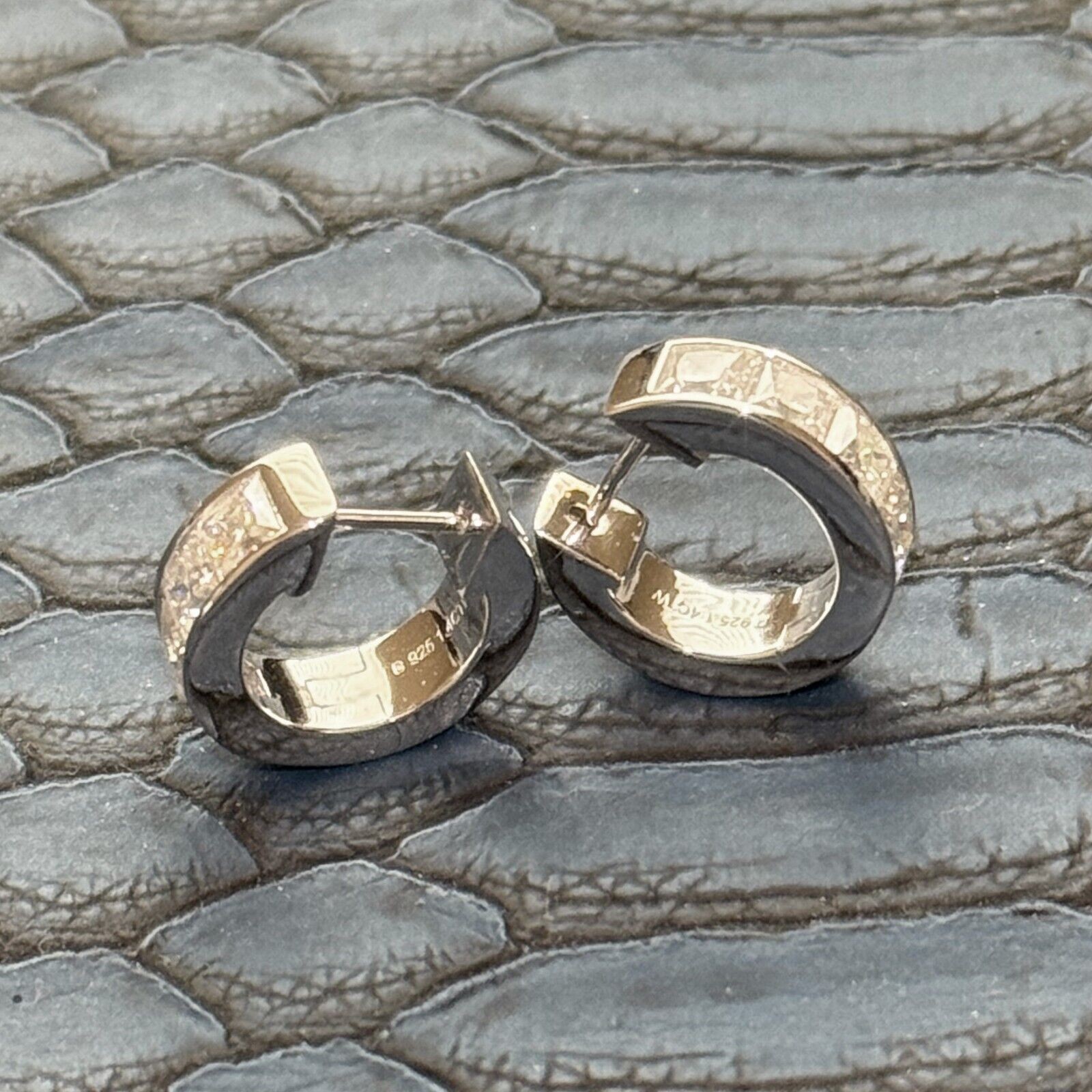 3.50 CTW Princess Cut Moissanite Hoop Earrings 20MM – 925 Silver Gold