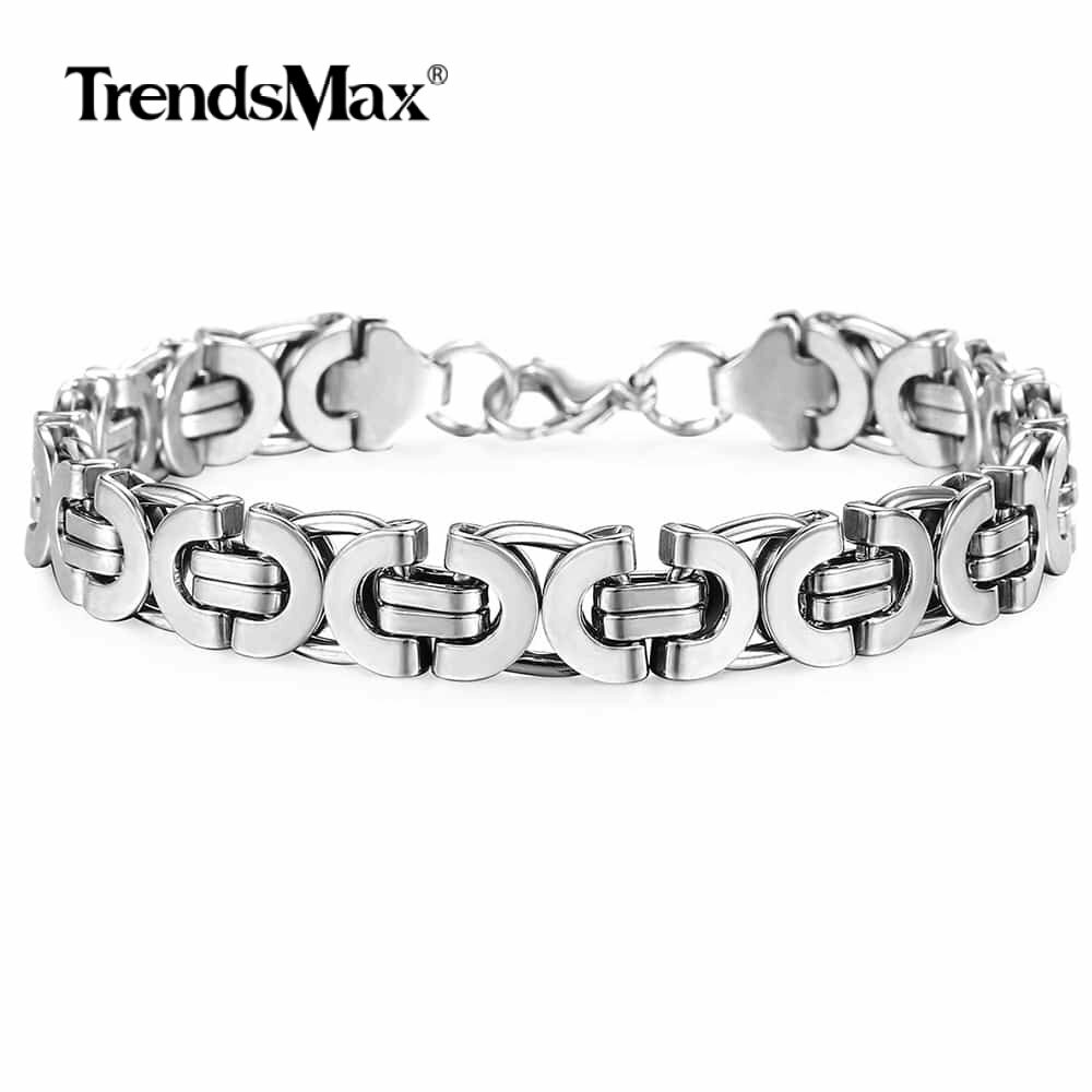18-36″ 11mm Stainless Steel Flat Byzantine Link Chain Necklace or Bracelet 7-10″