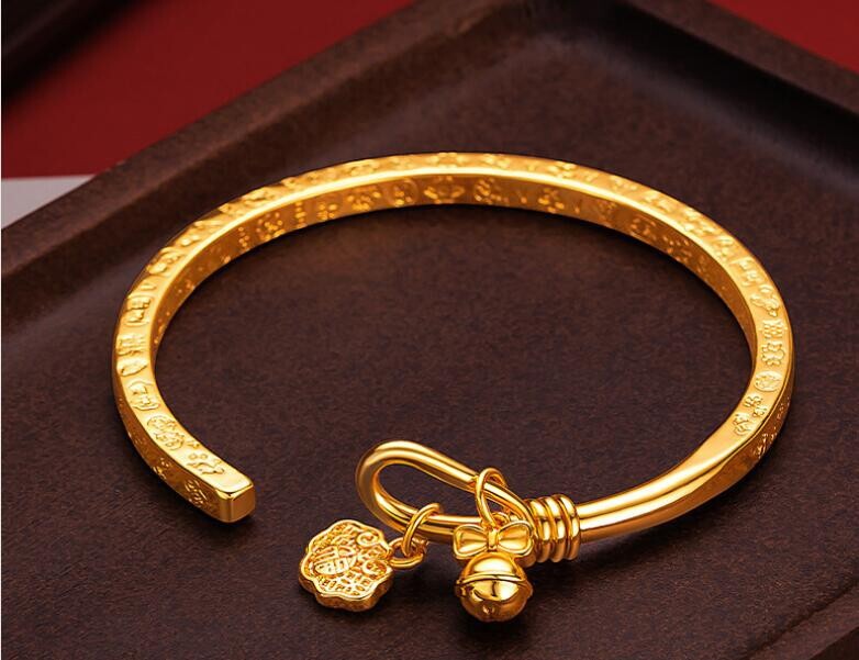 New Bell Ruyi 22K 23K 24K Thai Baht Yellow Gold Plated Bracele
