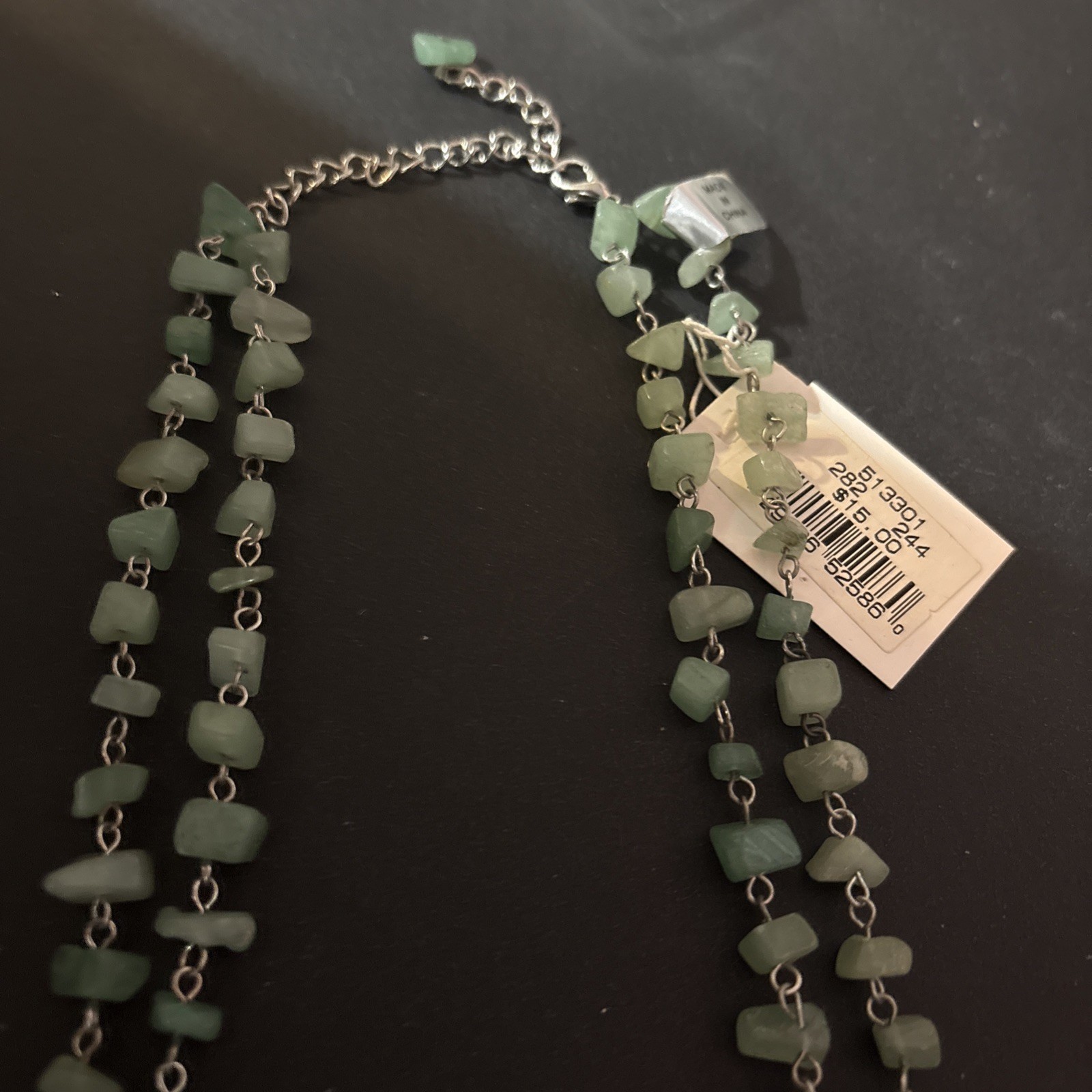 semi precious stone necklace- Green