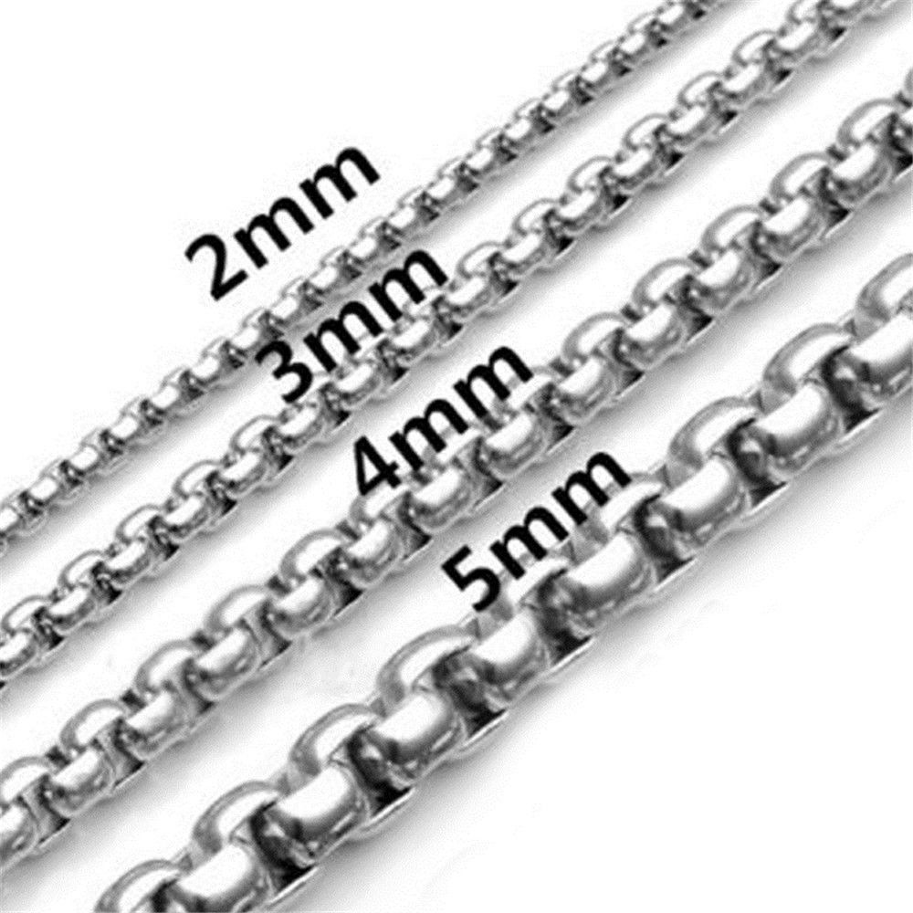 18″ – 30″ Stainless Steel Necklace Figaro Snake Hexagon Curb Cuban Link Chain