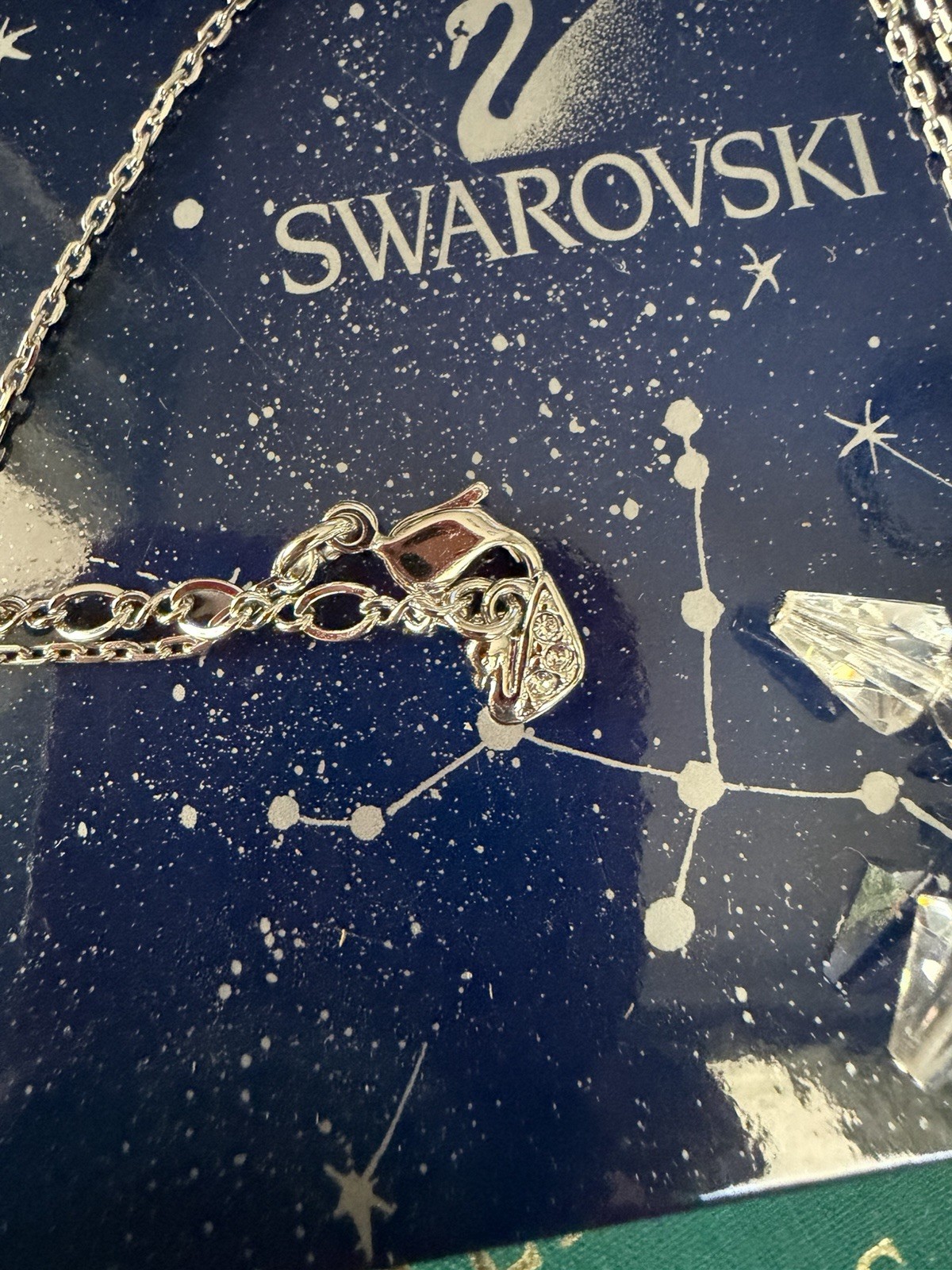 Swarovski Clear Crystal Star Pendant Necklace 16in snowflake