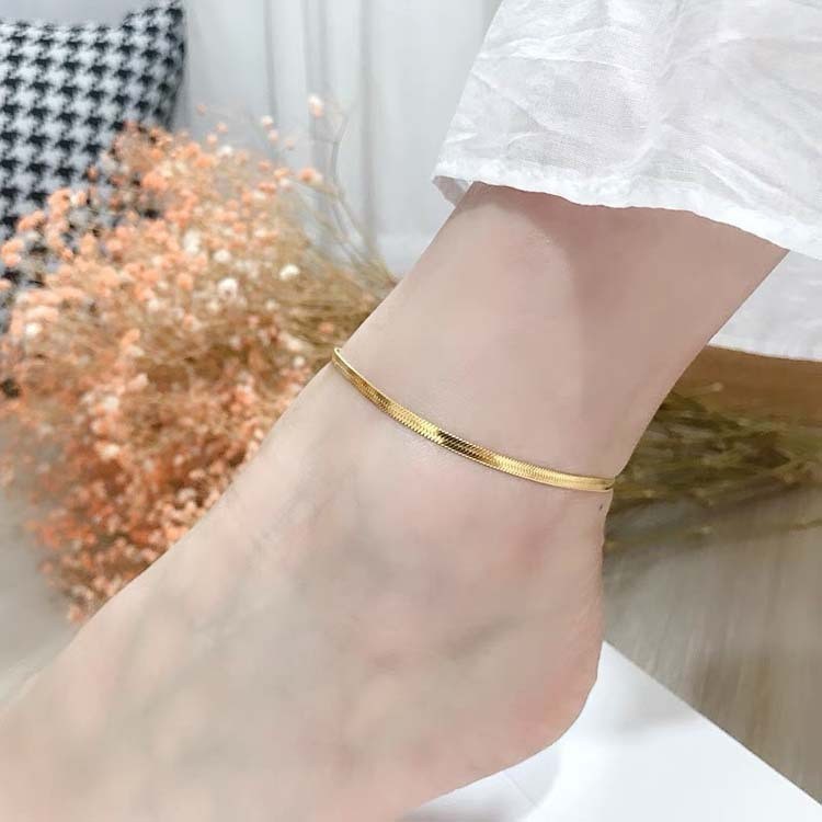 Titanium Steel Snake Bone Chain Anklet Women’s Ankle Foot Jewelry Bracelet Gifts