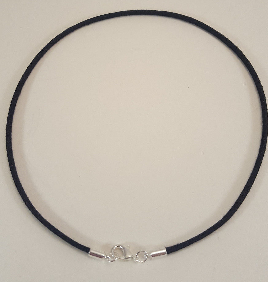 Suede Lightweight Surfer Choker Necklace 3mm with Silver Lobster Clasp- Unisex