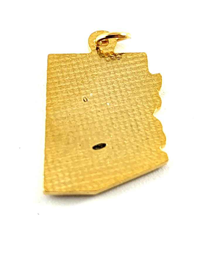 Arizona State Charm Enamel | Brass | Burgandy | 5/8″ | New Old Stock