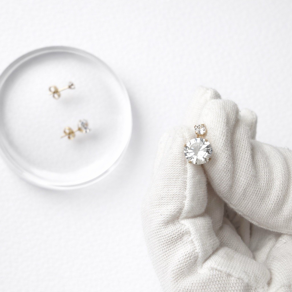 Gold Surgical Steel Round CZ Stud Earrings Solitaire 3mm-7mm⁠
