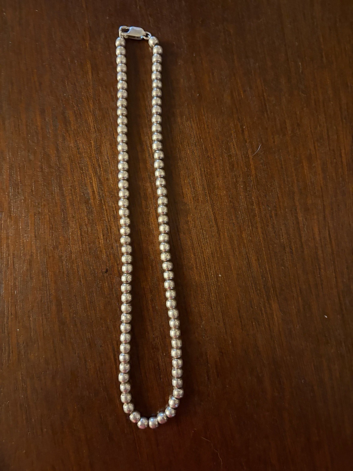 Sterling Silver 925 Beaded Necklace Ball/Bead Chain Lobster Clasp Silver