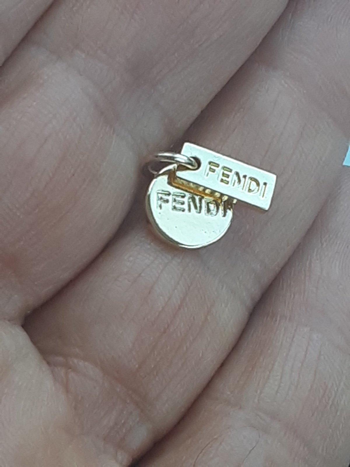 Fendi Pendant Zipper Pull silver 0.5 nch stamped