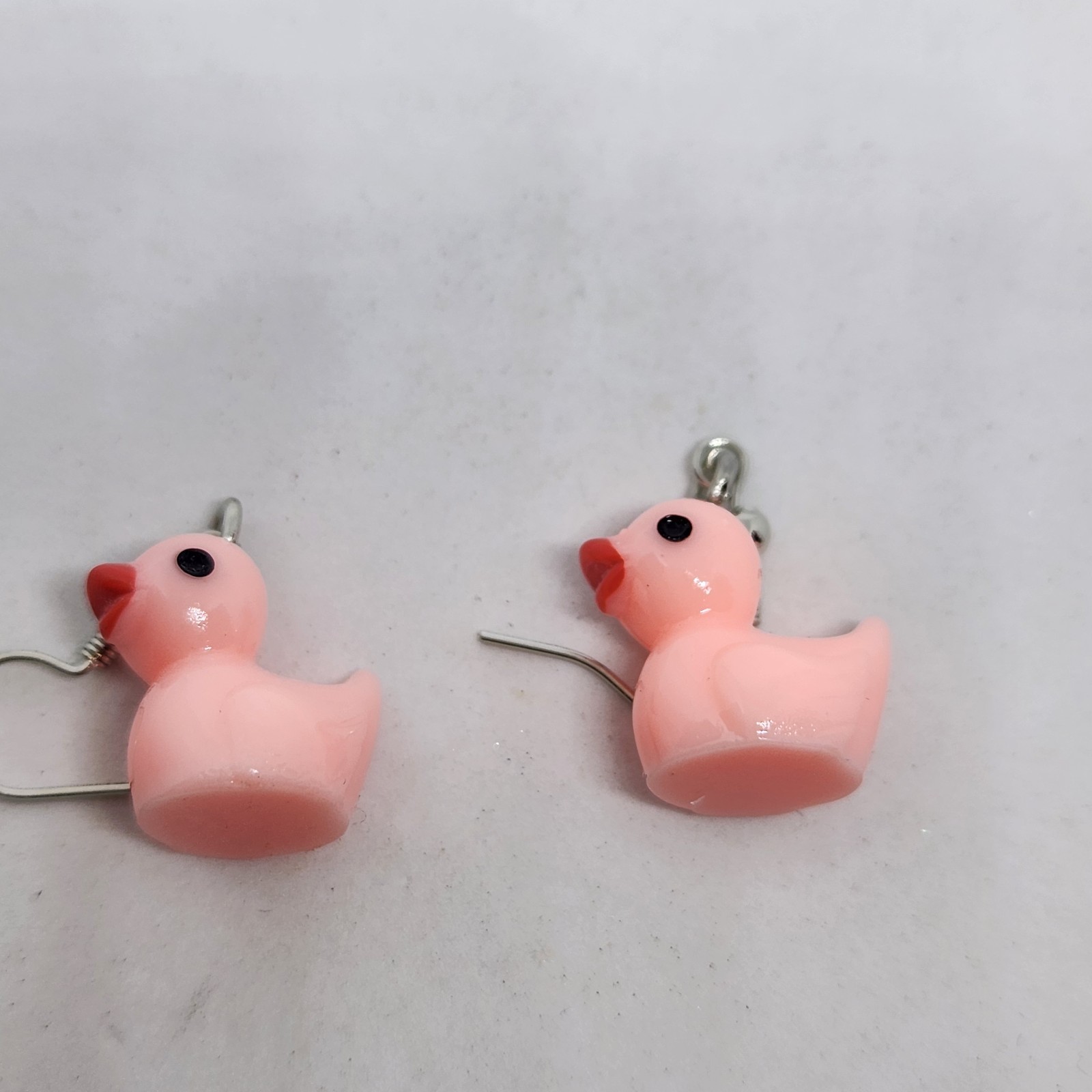 Duck Earrings Pink Acrylic Hook Dangle Fun Cute Gift