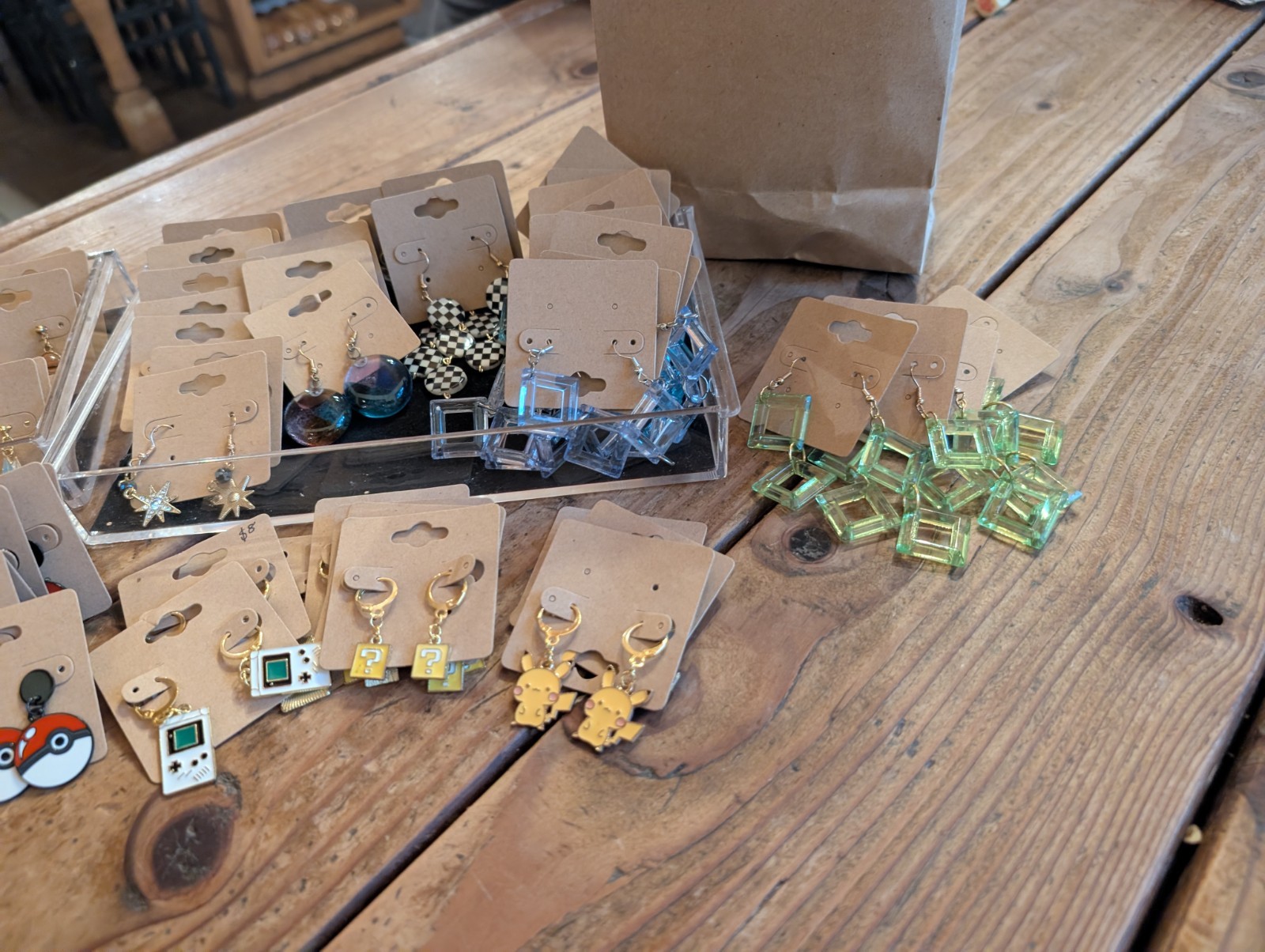 80 Handmade Earrings – Boutique, Geometric & Gaming Styles – Reseller Lot