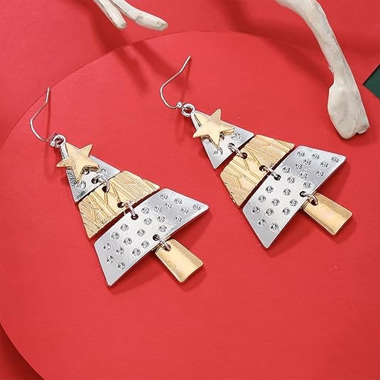 Fashion Alloy Christmas Tree Earrings Drop Dangle Women Party Jewelry New