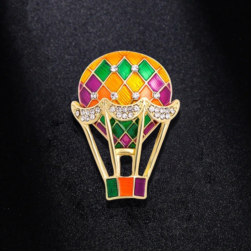 1PColorful Hot Air Balloon Brooch Unisex Lapel Pin Women Men Jewelry Accessories