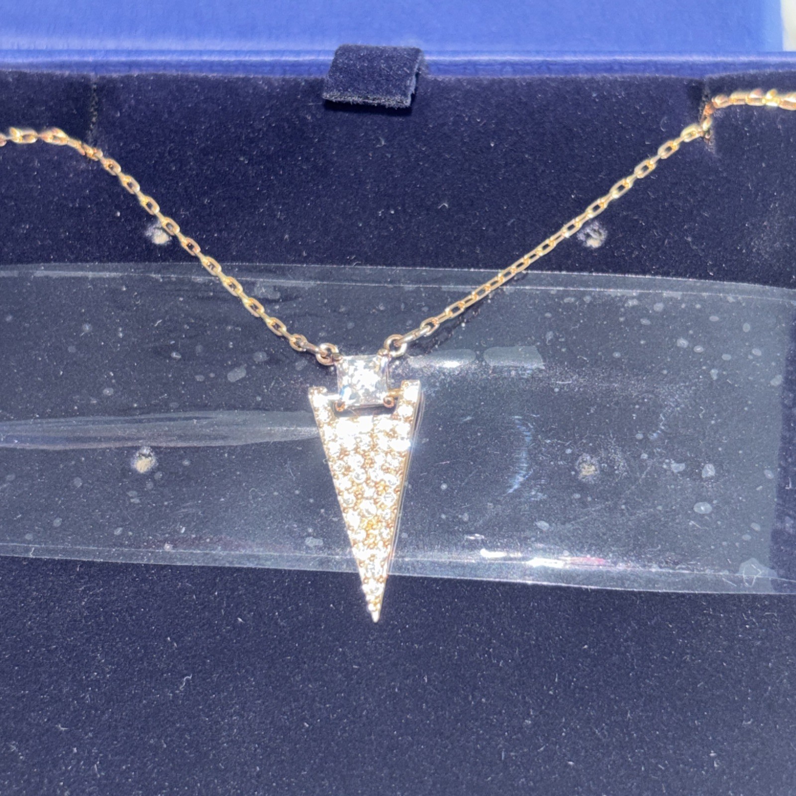 Brand New Swarovski Crystal Rose Gold and white pendant necklace solitaire