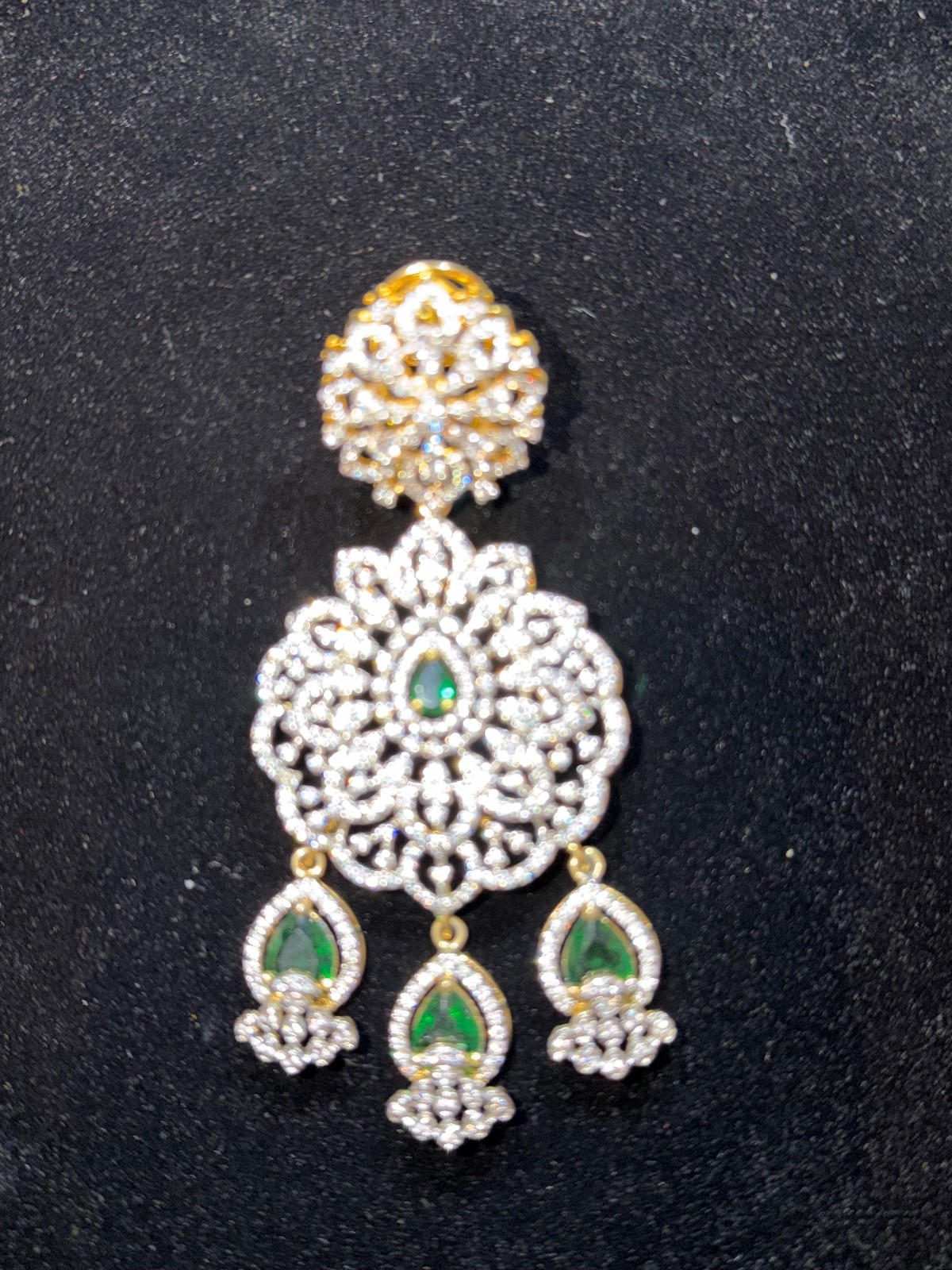 Sneha Rateria necklace diamond 5A cubic Zirconia 92.5% silver w/ gold polish