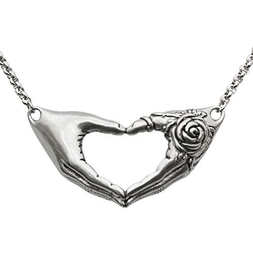 Heat Hand necklace Rose tattoo Friendship Pendant Stainless Steel Controse