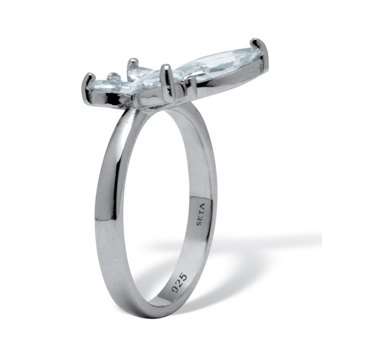 2.41 TCW ROUND CZ DRAGONFLY STERLING SILVER RING SIZE 6 7 8 9 10