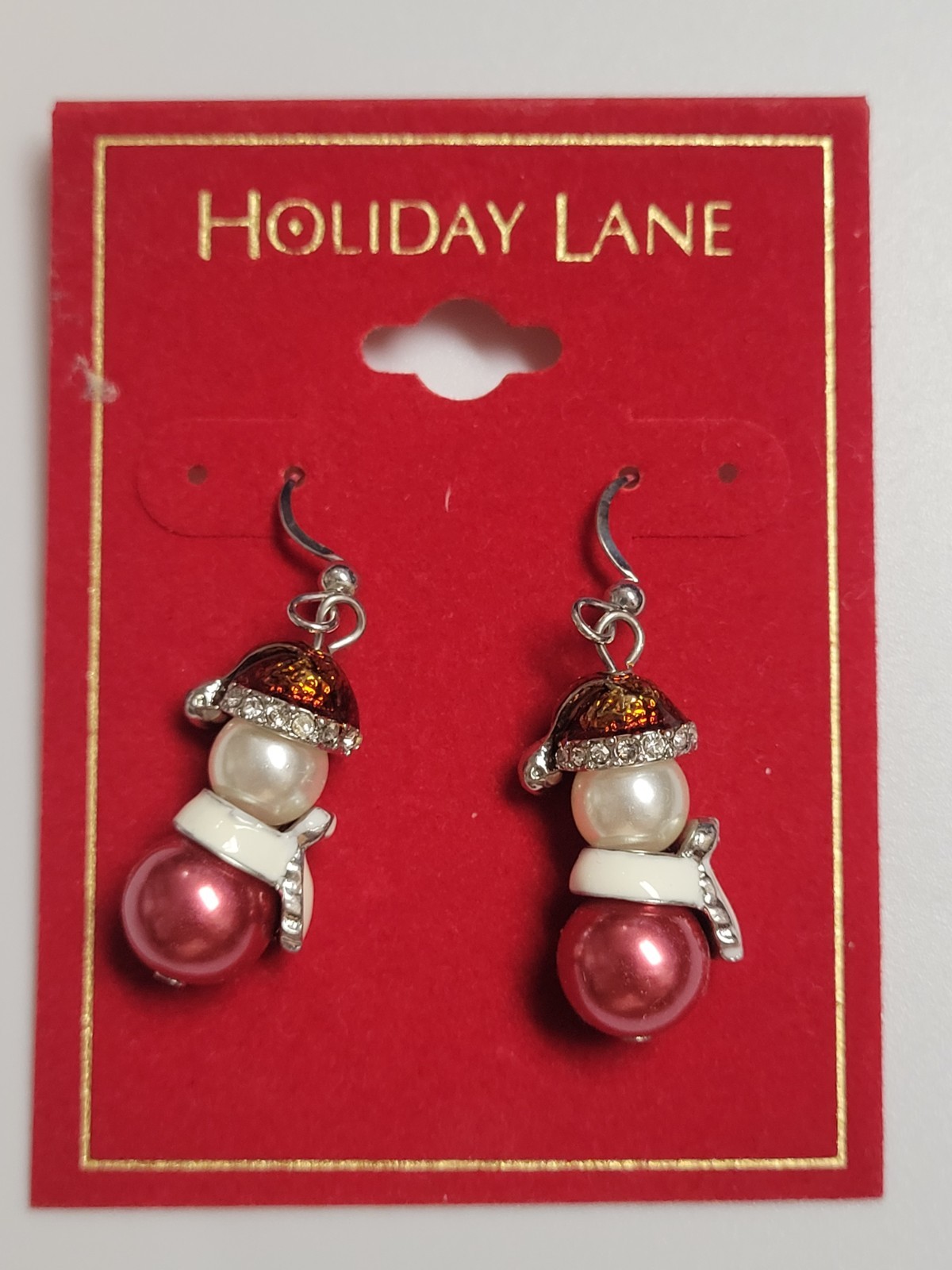 Holiday Lane Silver-Tone Santa Drop Earrings (2021) Brand New Fashion Jewelry