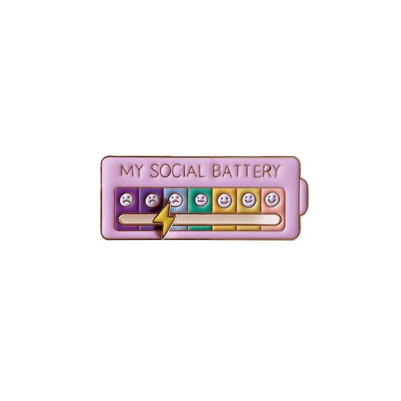 Mood Conversion Energy Brooch – Social Battery Expression Pin for Women & Men