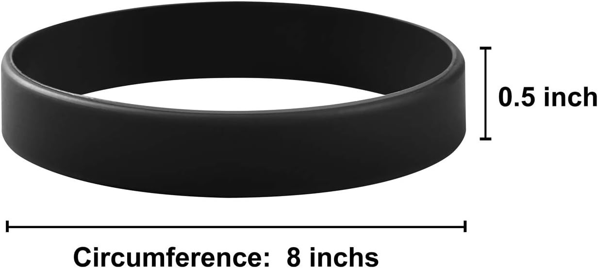 Bulk 12 Black Silicone Wristbands – Eco-Friendly & Versatile for All Occasions