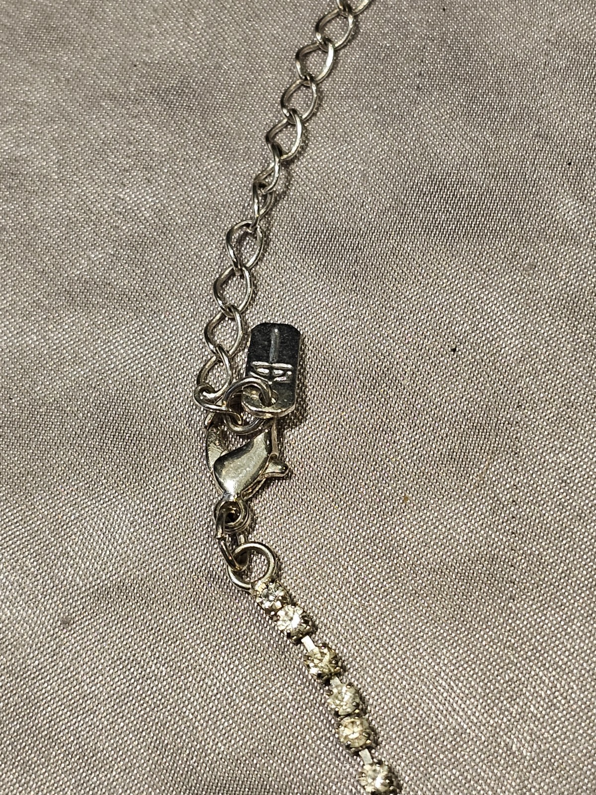 Premier Designs Silver Triple‑Row Crystal Necklace Clear Faceted Stones