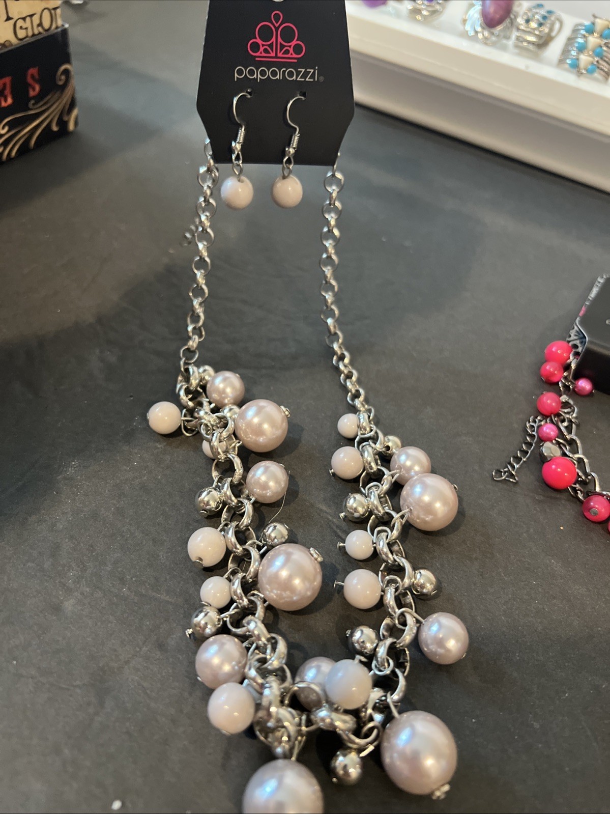 Lot of Paparazzi Statement Jewelry 1Bracelet/2Necklace/ear rings sets & 13 Rings
