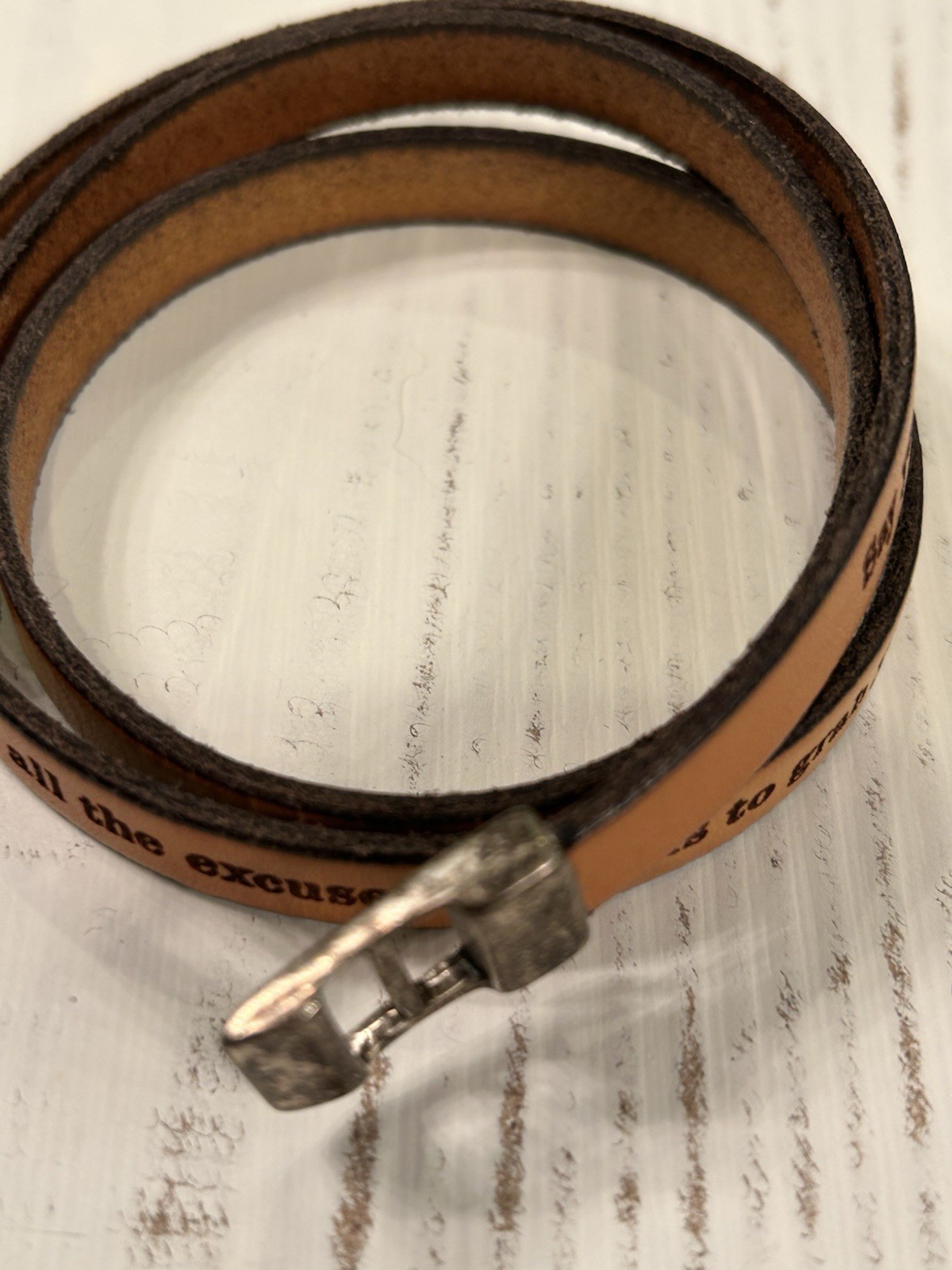 Brian Andreas Story People Say Yes Wrist Wrap Buckle Closure Leather Bracelet