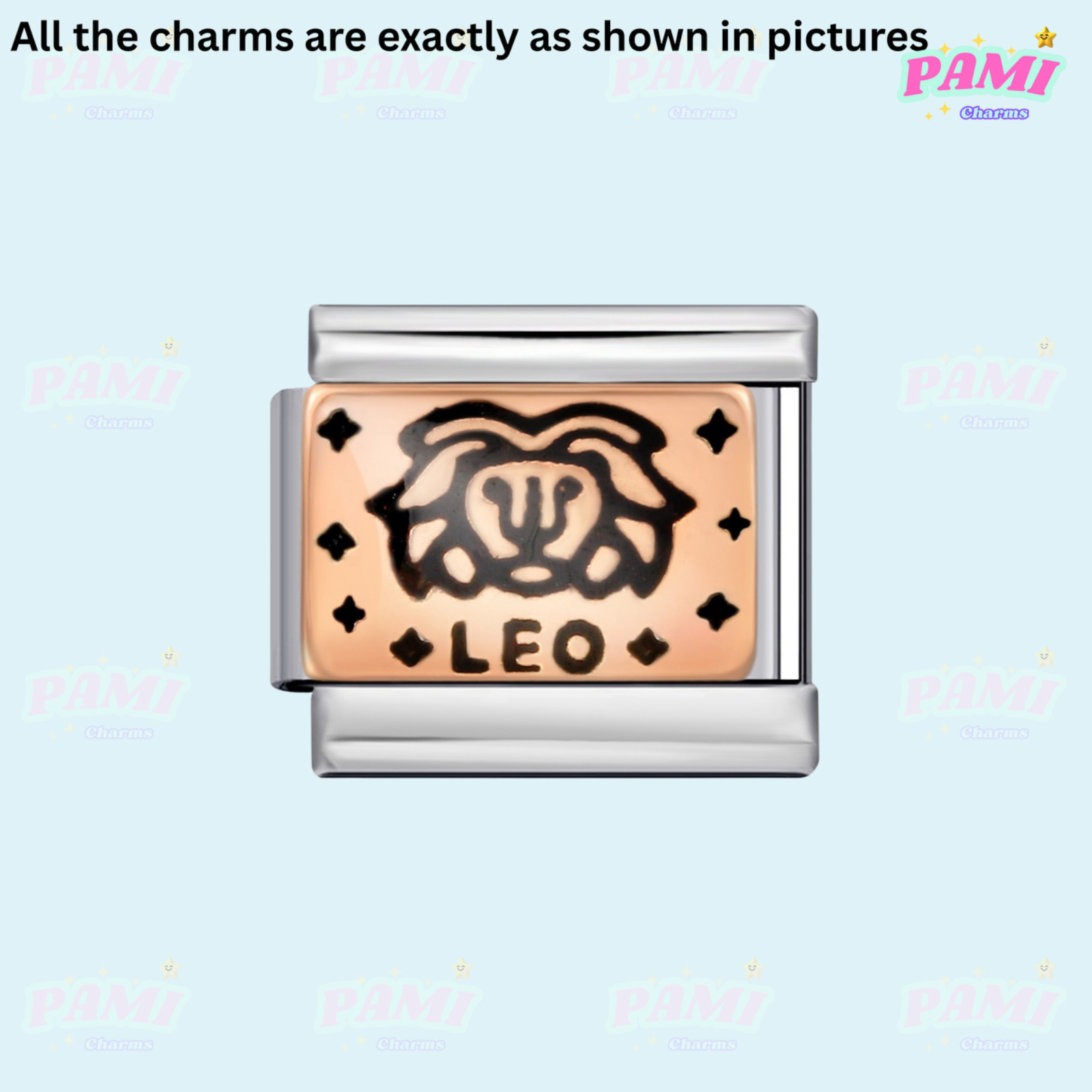 Italian charm 12 zodiac Star signs Fits All major Brands Italian charm bracelet