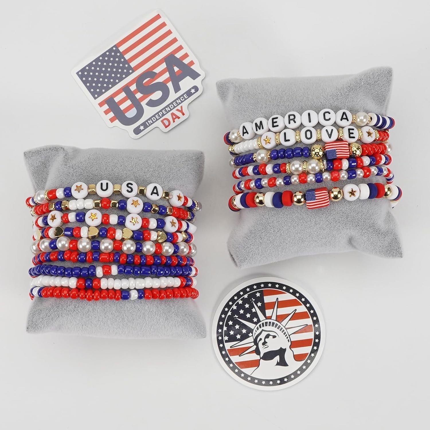 Versatile American Spirit Bracelet – Red, White & Blue Beads for All Occasions