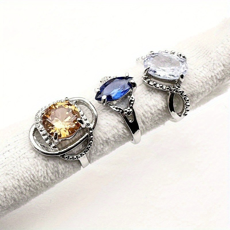 25/50Pcs Wholesale Colorful Crystal Mixed Ring Bulk Finger Band Ring Jewelry Lot