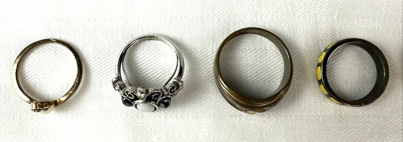 Fashion Ring Lot, 13 Different Rings of Various Designs and Sizes, Free Shipping