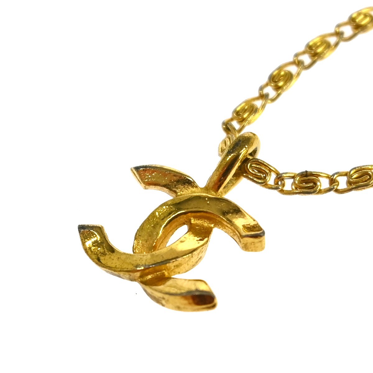 Chanel Gold Mini CC Pendant Necklace 1982 NQ06211