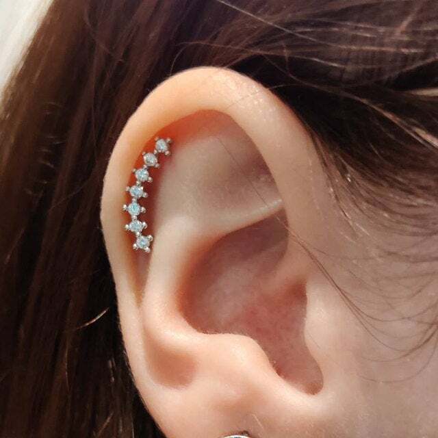 Beautiful Gold Silver Rose Cartilage Helix Conch Earrings Surgical steel UK-Made