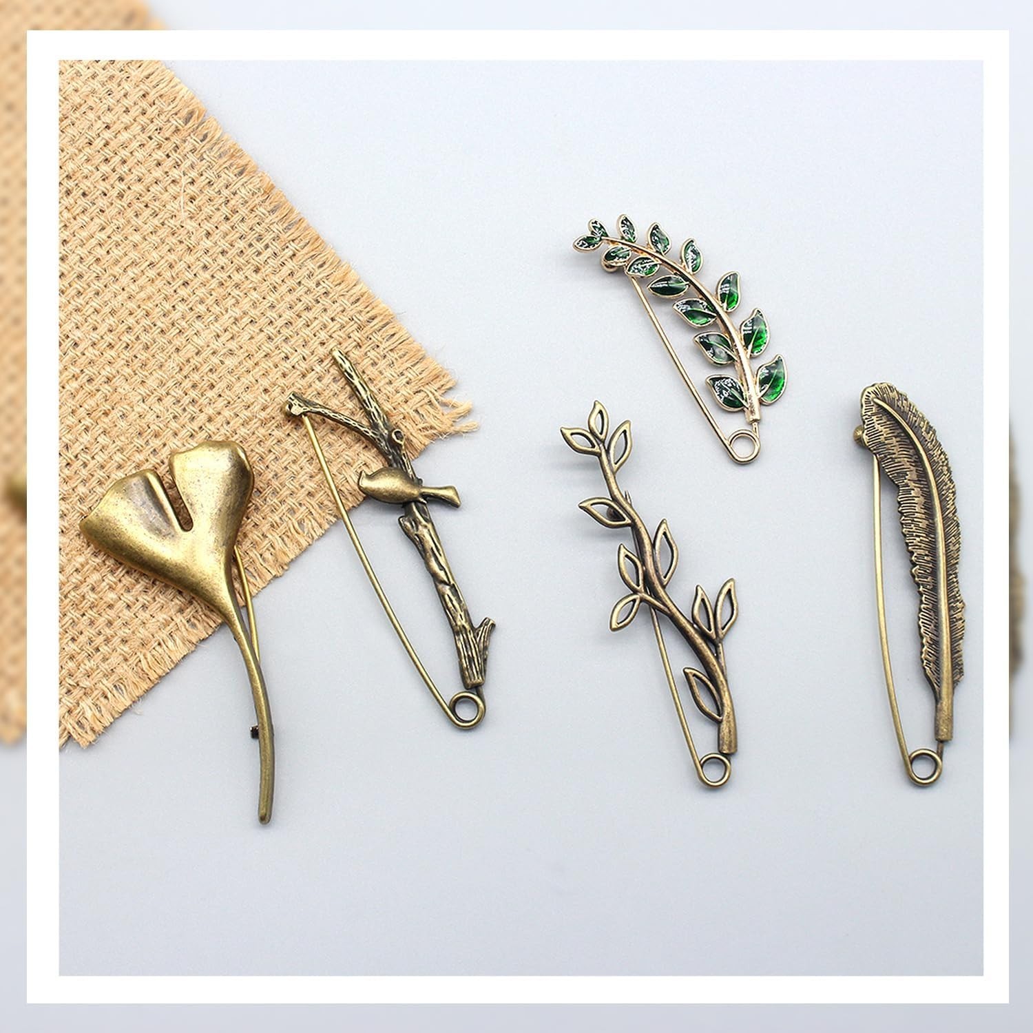5 Pcs Decorative Pins Safety Pins Steel Lock Pins Vintage Alloy Brooches Large B