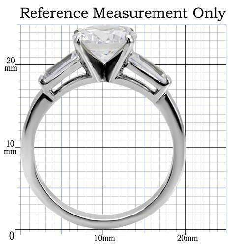 TK005 – High polished (no plating) Stainless Steel Ring with AAA Grade CZ in