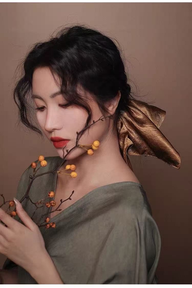 Traditional Chinese Floral Hair Tie, Elegant Hair Accessory 4 Colors
